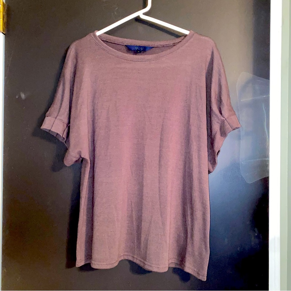 Casual Purple T-Shirt with pleated sleeves size large